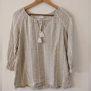 Merona Size XS Tie Neck Boho Tunic Tops/Blouses